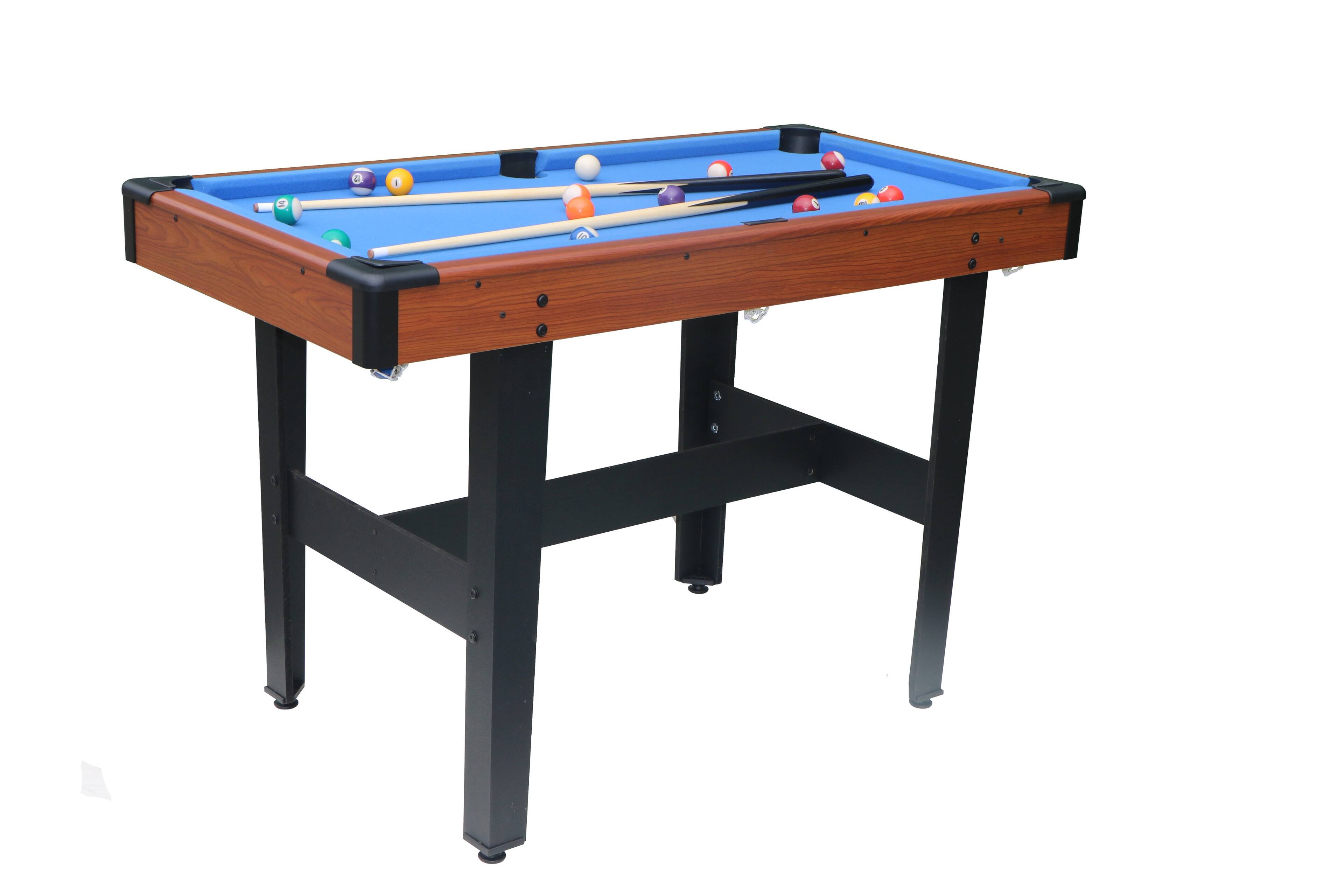 Alt View 3. ELEMENT ACE - 4Ft 3-in-1 Multi Game Table - Combo Set - Billiards/Pool, Glide Hockey & Table Tennis - Brown+Blue.