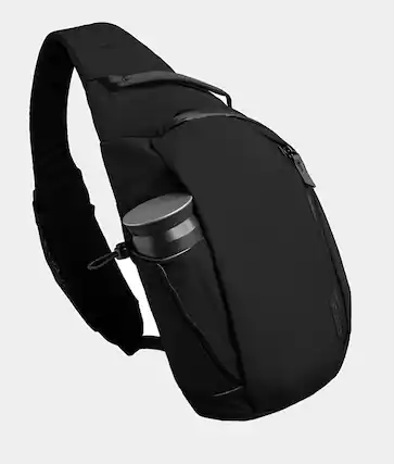 Front. ALPAKA - Metro Crossbody Left Shoulder Sling Bag Men,Sling Backpack - Fits 11" Tablet - Single Shoulder - Black Axoflux 210D.