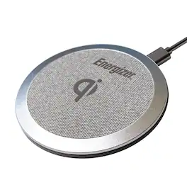 Energizer - Wireless Charging Pad – Qi Certified 10W Fast Charger - Silver