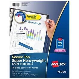 Avery - Top Load Heavyweight Sheet Protectors, 8-1/2" x 11", 25/Pack - Diamond Clear