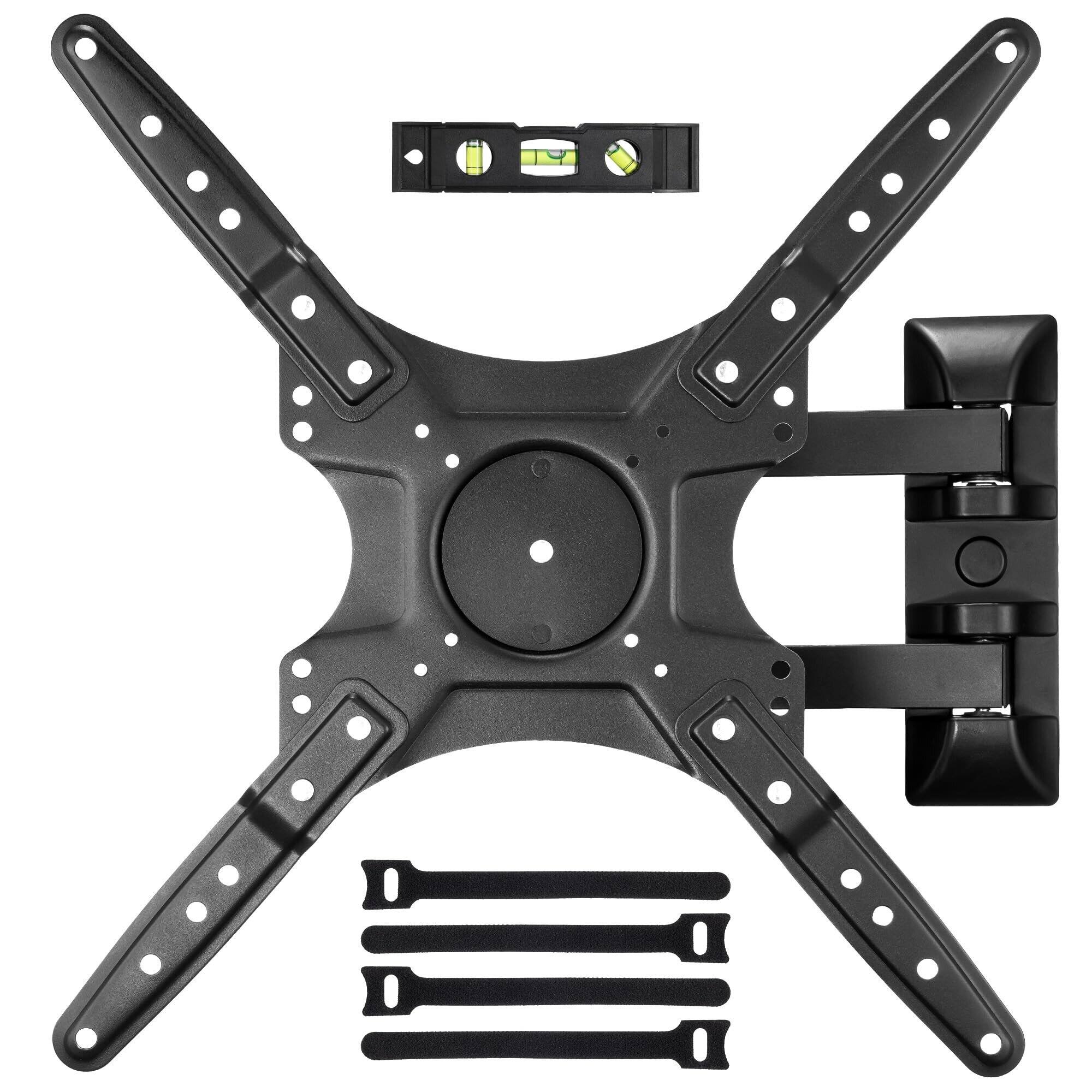 Front. Dazzed Corner - Full Motion Corner TV Wall Mount for 26-55'' TVs, Swivel Tilt, VESA 400x400 - Black.