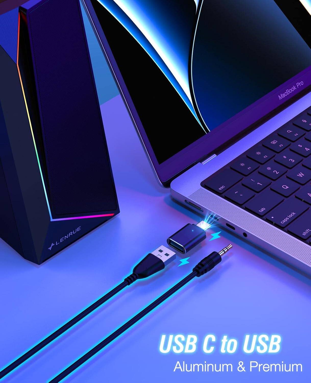 USB C to USB  
Aluminum & Premium