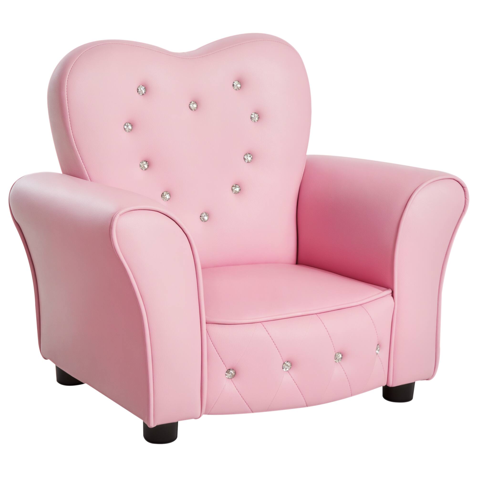 Qaba - Kids Sofa, Toddler Tufted Upholstered Sofa Chair, Princess Couch Furniture, Diamond Decoration, Preschool Child - Pink price history on PriceWatchPro