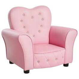 Qaba - Kids Sofa, Toddler Tufted Upholstered Sofa Chair, Princess Couch Furniture, Diamond Decoration, Preschool Child - Pink
