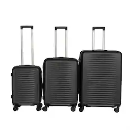 HTUTWOO - Luggage 3-Piece Set (20/24/28) - ABS Hardshell Suitcase, 360° Silent Spinner Wheels, Combination Lock, Ultra Lightweight - Antique Black