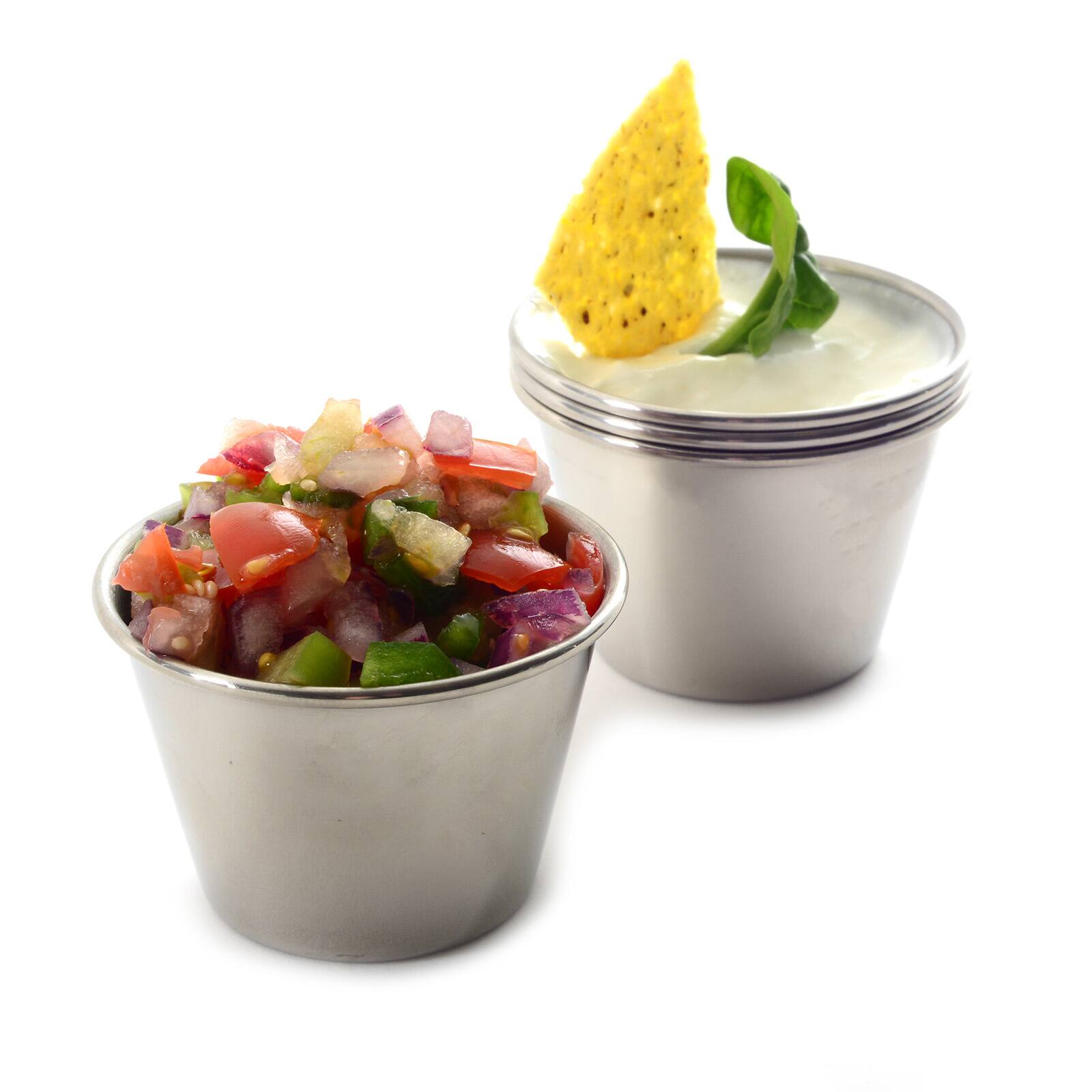 Alt View 2. Norpro - Stainless Steel Butter and Sauce Cups, Set of 4 - White.