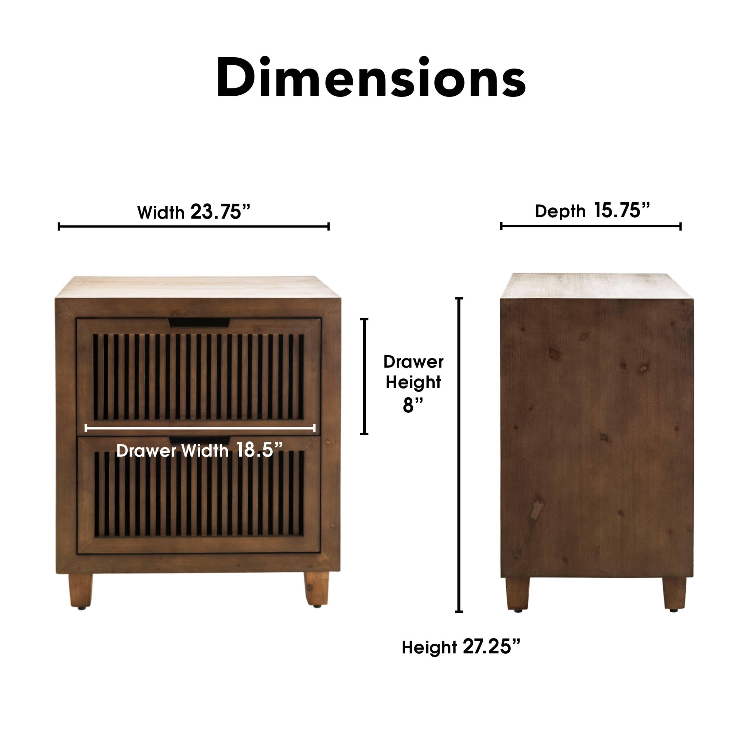 Left. Adore Decor - Sawyer 2-Drawer Cabinet - Brown.