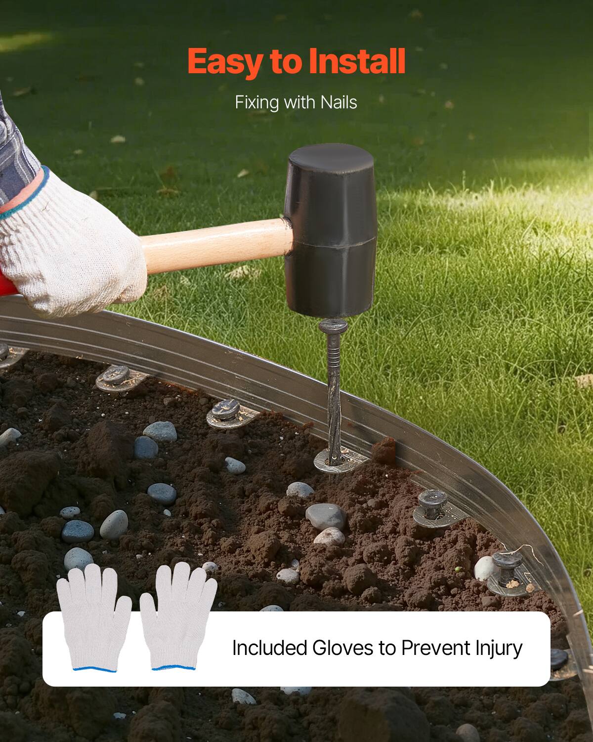 Easy to Install
Fixing with Nails
Included Gloves to Prevent Injury