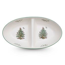 Spode - Christmas Tree Large Divided Server - Green - Multicolored