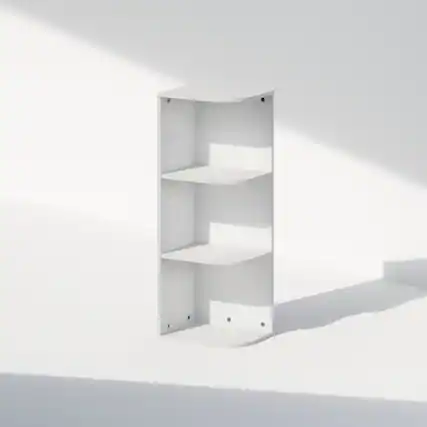 Front. Furinno - Reed 3-Tier Space Saving Corner Storage Display Shelf, Bookshelf, White - White.