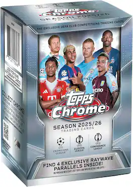 2025-26 Topps Chrome UEFA Club Competitions Soccer - Factory Sealed - Value Box