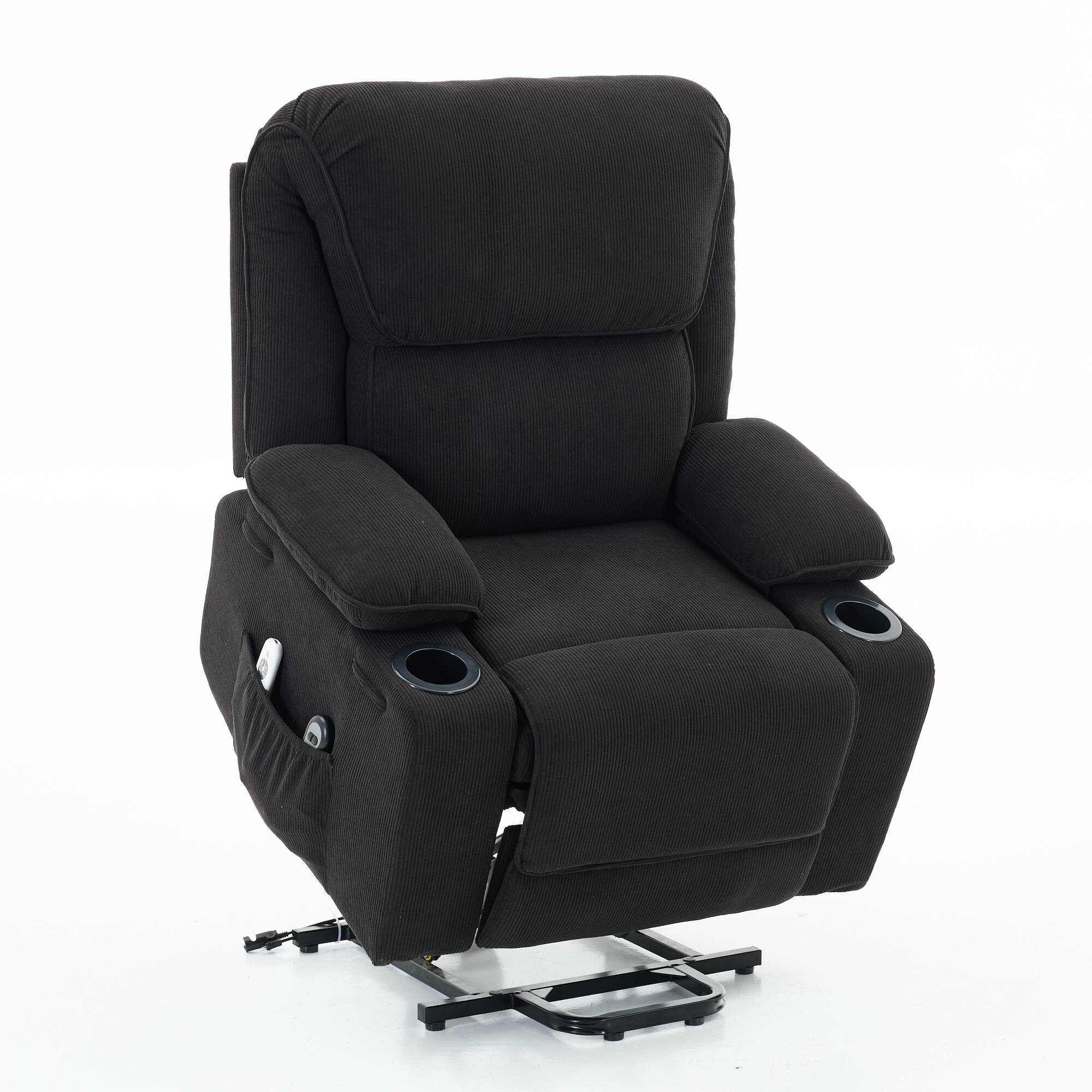 Alt View 1. GOODSILO - Remote-Controlled Power Lift Recliner Chair with Heating and Massage for Elderly and Seniors - Black.