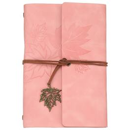 Unique Bargains - A6 Leather Cover Loose Leaf Journal, 7.28x5" Travel Refillable Leather Diary Gift with 100GSM Kraft Paper - Pink