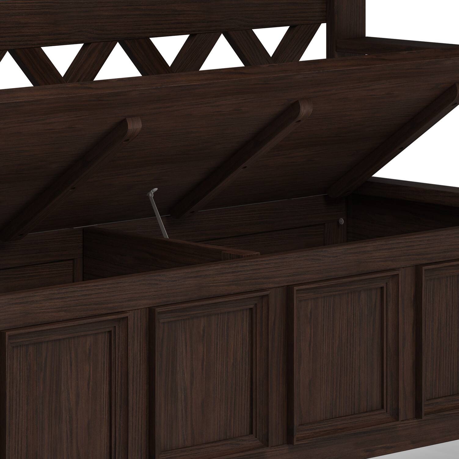 Alt View 15. Simpli Home - Amherst Entryway Storage Bench - Farmhouse Brown.