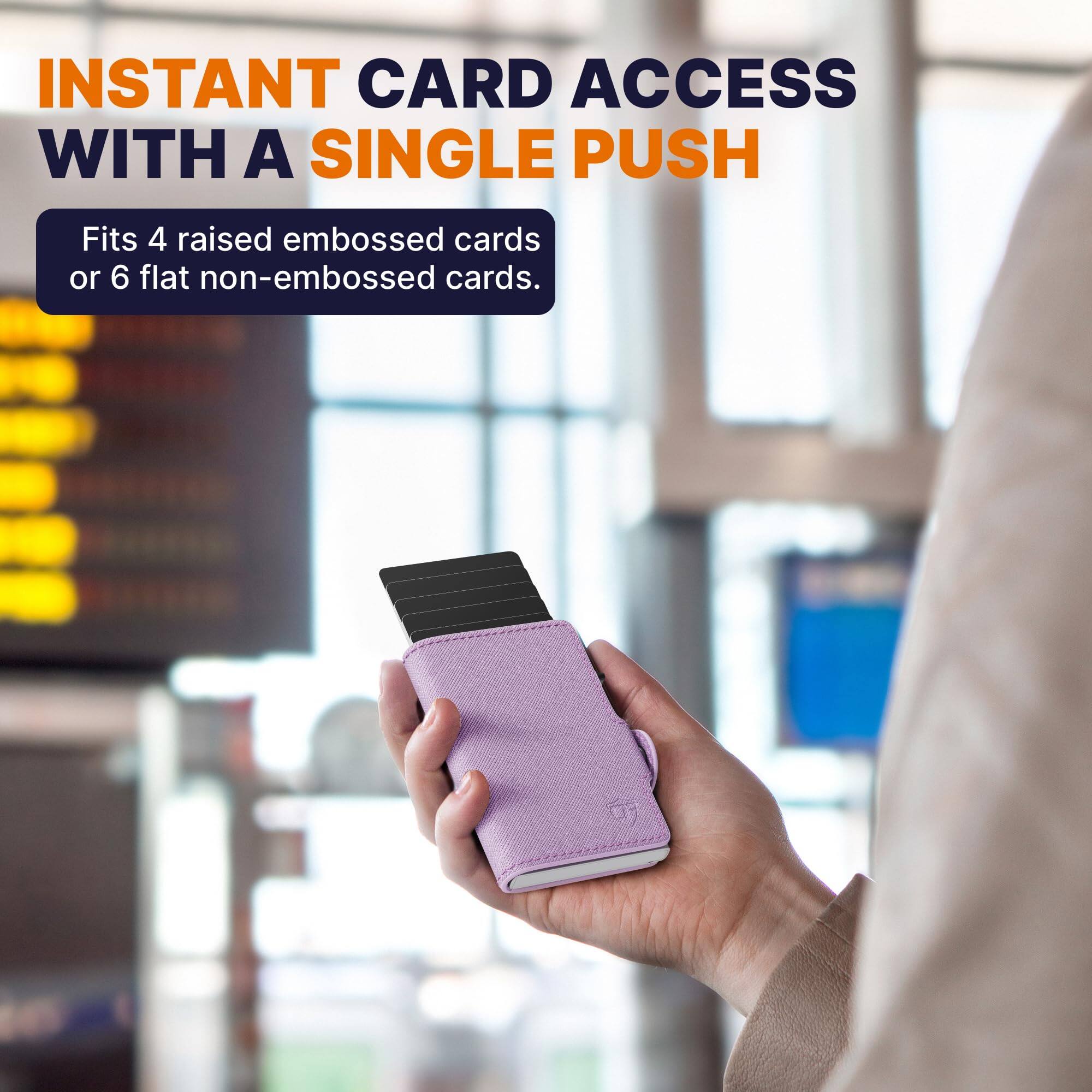 Back. Jadie Link - Small Rfid Wallet Women Slim Compact Travel Blocking Credit Card Holder Womens Smart Pop Minimalist Case Capacity 6-10 - Saffiano Light Pink.