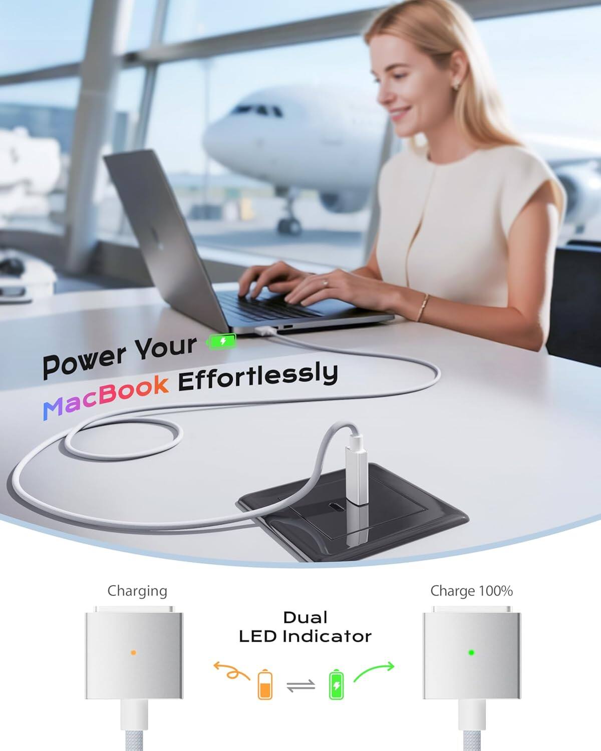 Power Your MacBook Effortlessly

Dual LED Indicator

Charging

Charge 100%