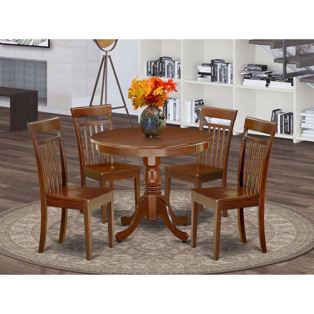 Left. East West Furniture - Dining Room Set Mahogany - Brown.