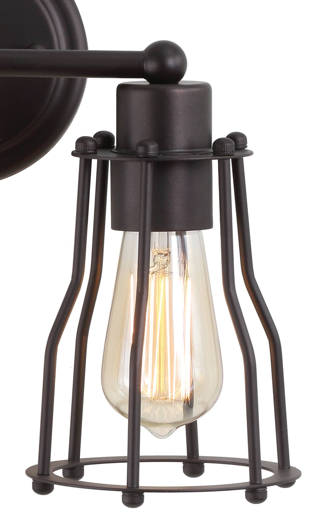Alt View 4. Jonathan Y - Evelyn 12.5" 2-light Metal Vanity Light, Oil Rubbed Bronze - Oil Rubbed Bronze.