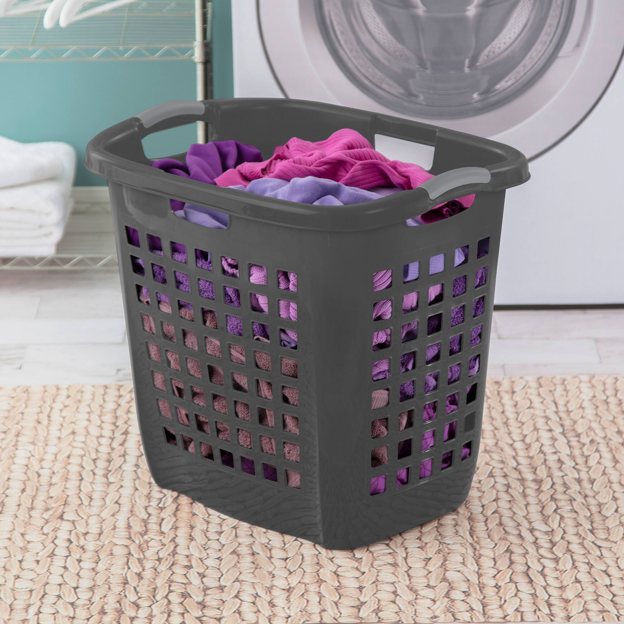 Alt View 3. Sterilite - Sterilite Ultra Easy Carry Laundry Basket, 2.1 Bushel with Handles, Grey, 4 Pack - Gray.