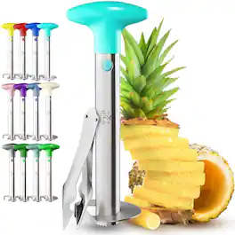 Zulay Kitchen - Stainless Steel Pineapple Corer & Slicer + Eye Removal Tool - Light Blue