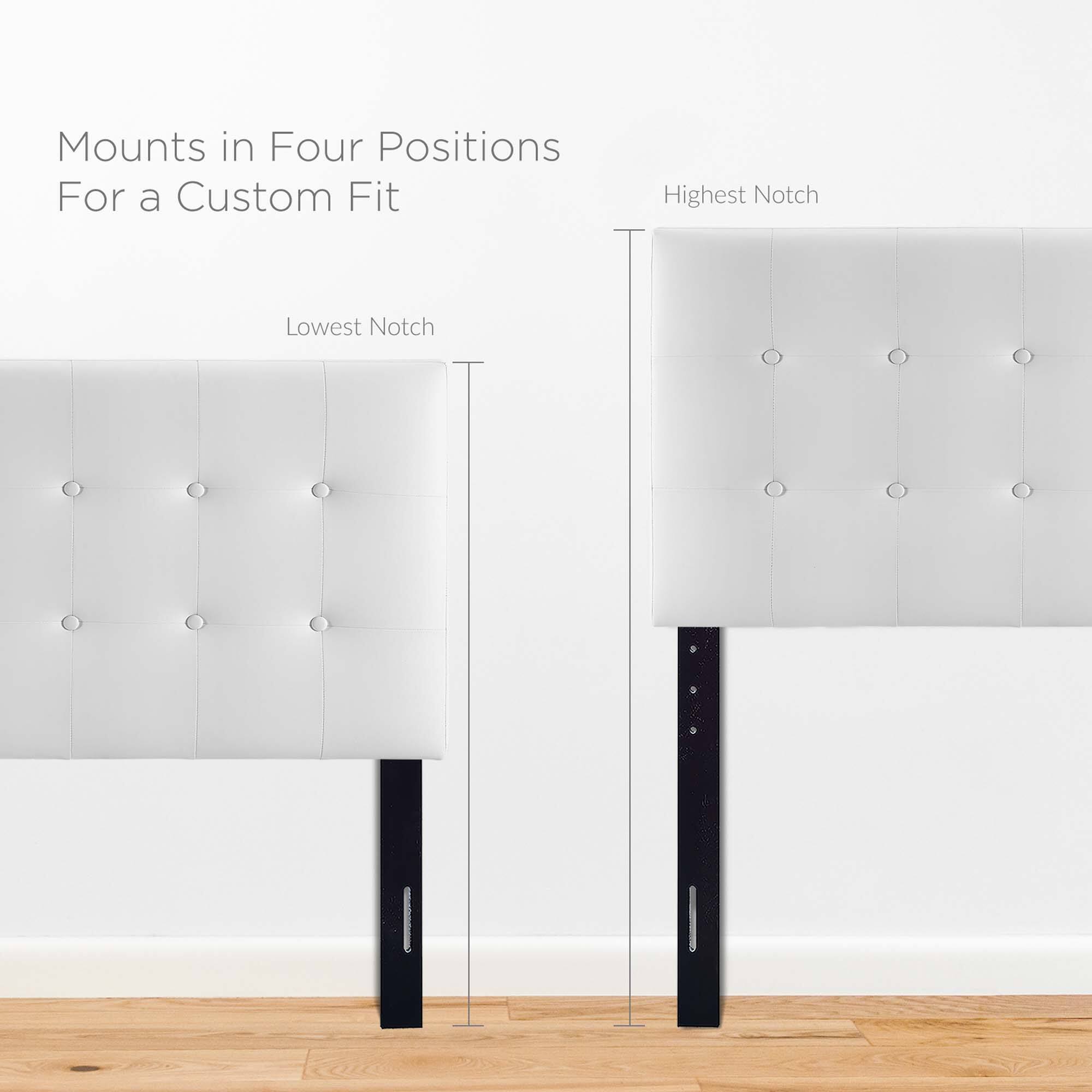 Mounts in Four Positions  
For a Custom Fit  

Lowest Notch  

Highest Notch