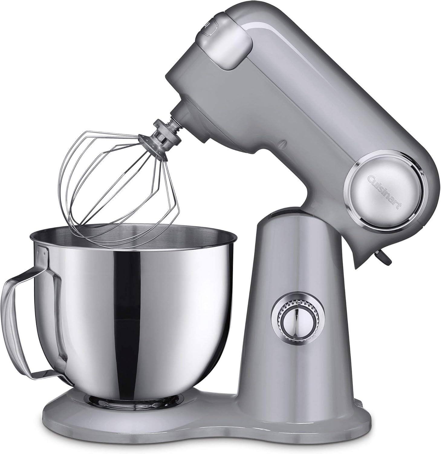 Front. Cuisinart - SM-50 5.5 Qt Stand Mixer 12-Speed, 12 Colors - Precision Master Series - Silver Lining.
