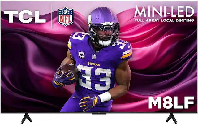 TCL MINI-LED NFL Vixinos FULL ARRAY LOCAL DIMMING 3 37 C .. NFL BREAFT VIKINGS 33 M8LF
