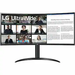 LG - 34BR55QC-B 34" Class UWQHD Curved Screen LCD Monitor - 21:9 - Textured TAA Compliant - 34" Viewable - Black