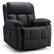 Front. U-HOMY - Power Swivel Glider Recliner with Heat and Massage, 360° Rotation and Convenient Side Pocket for Living Room - Black.