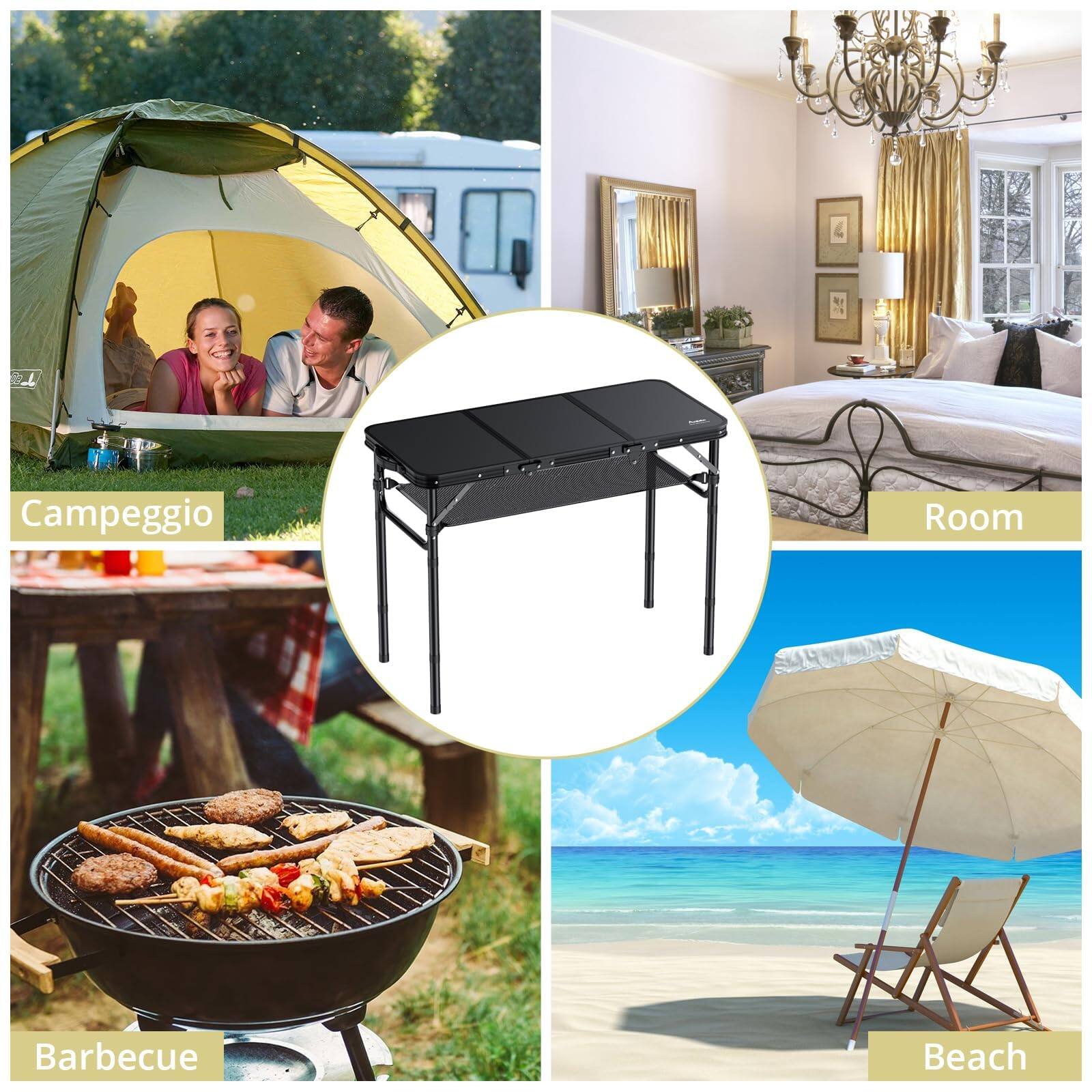 - Campeggio
- Room
- Barbecue
- Beach