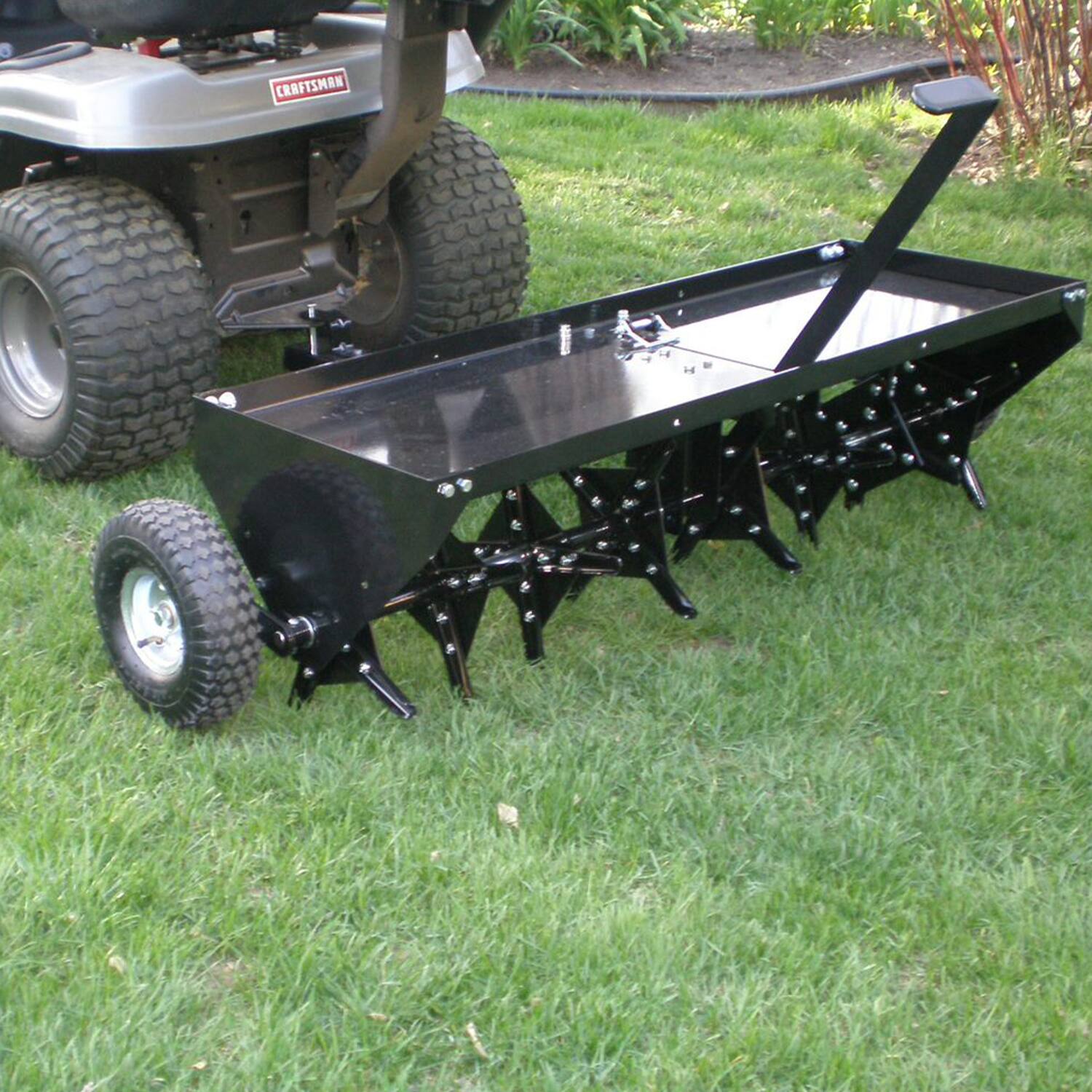 Alt View 5. Yard Tuff - Yard Tuff 48 Inch Tow Behind Lawn Mower Tractor Plug Aerator w/ Universal Hitch - Black.