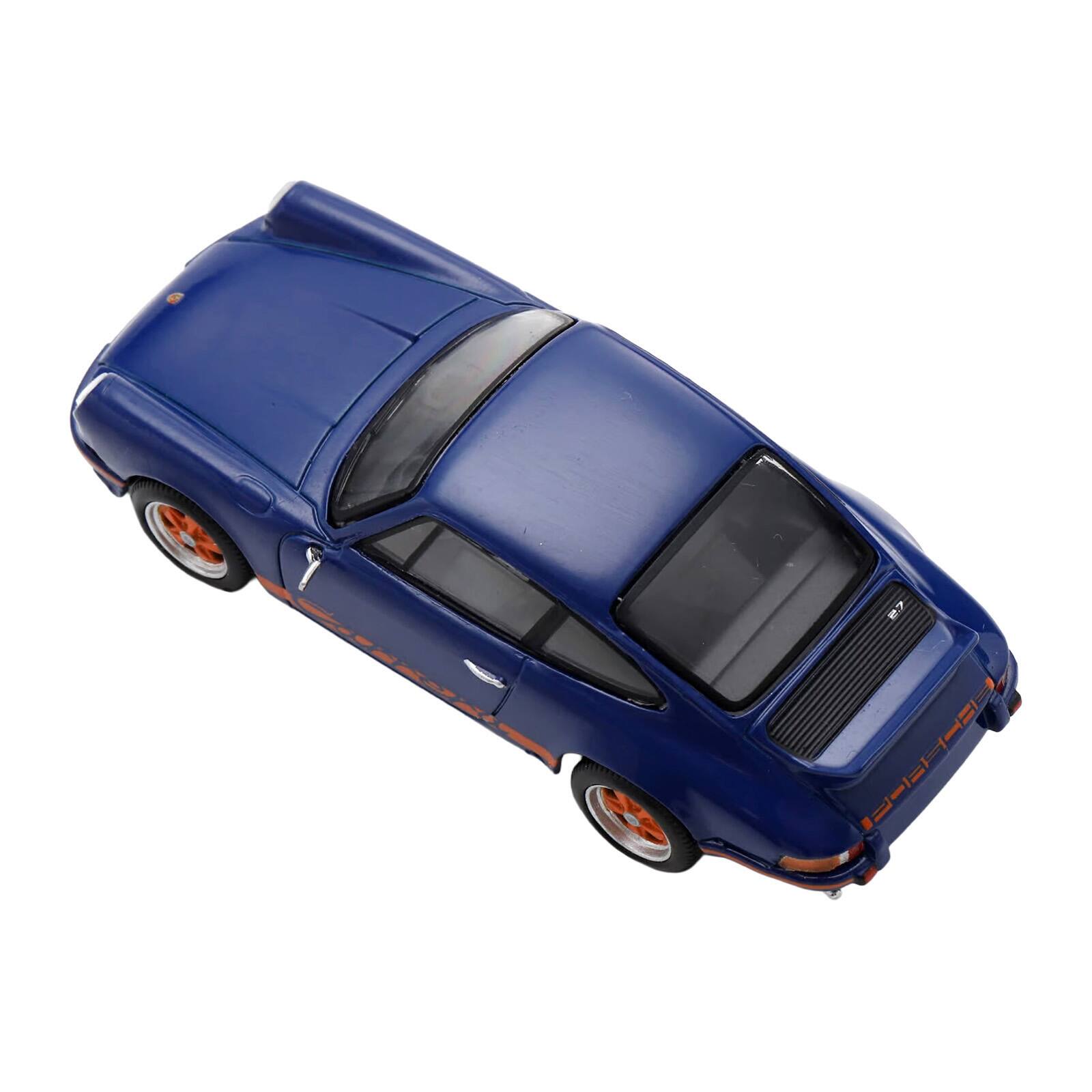 Alt View 5. Spark - 1973 Porsche 911 RS 2.7 Blue with Orange Stripes 1/64 Model Car by Spark.