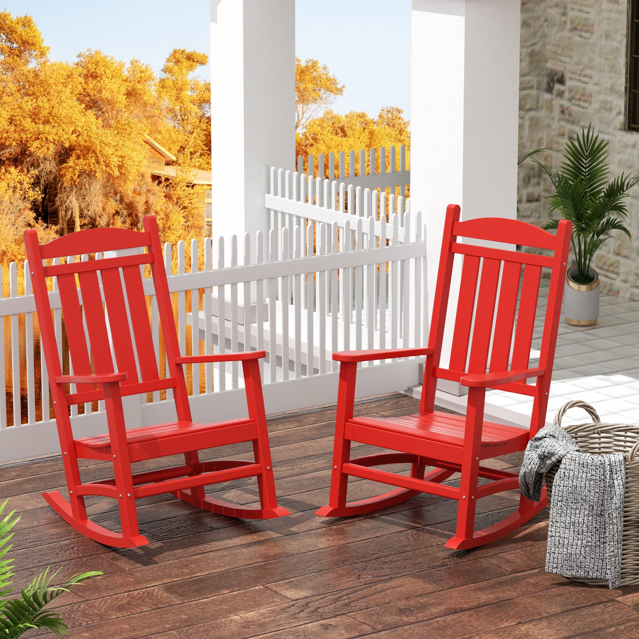Angle. WestinTrends - WestinTrends Malibu 2-Piece set Outdoor / Patio rocking chairs ( 2 seater ) - Red.