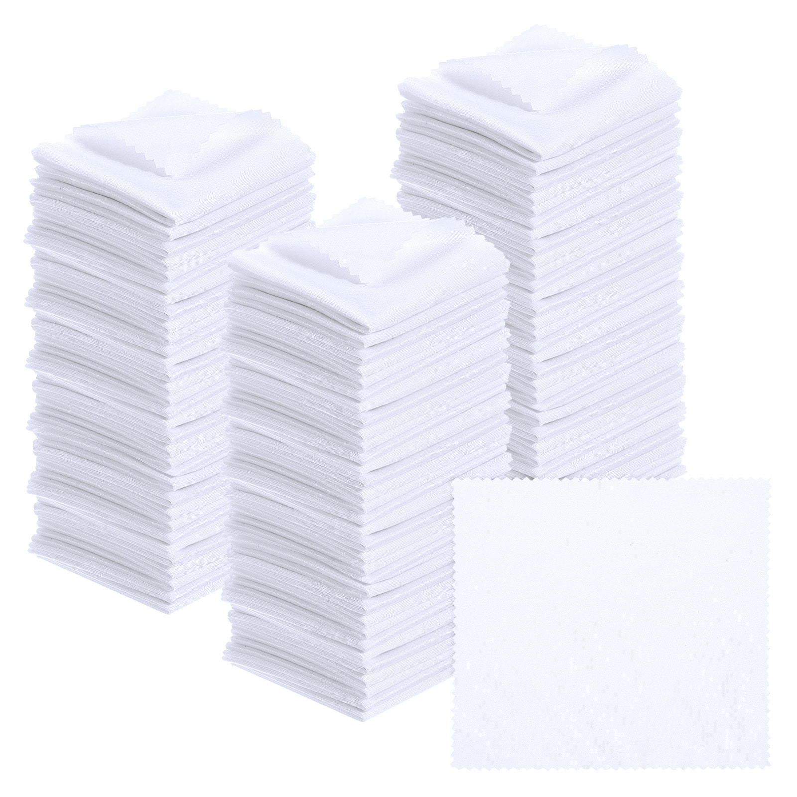 Unique Bargains - Eyeglass Microfiber Cleaning Cloth 5.5"x5.5", 100pcs Soft Wipe for Lens, Eyeglasses, Screens - White
