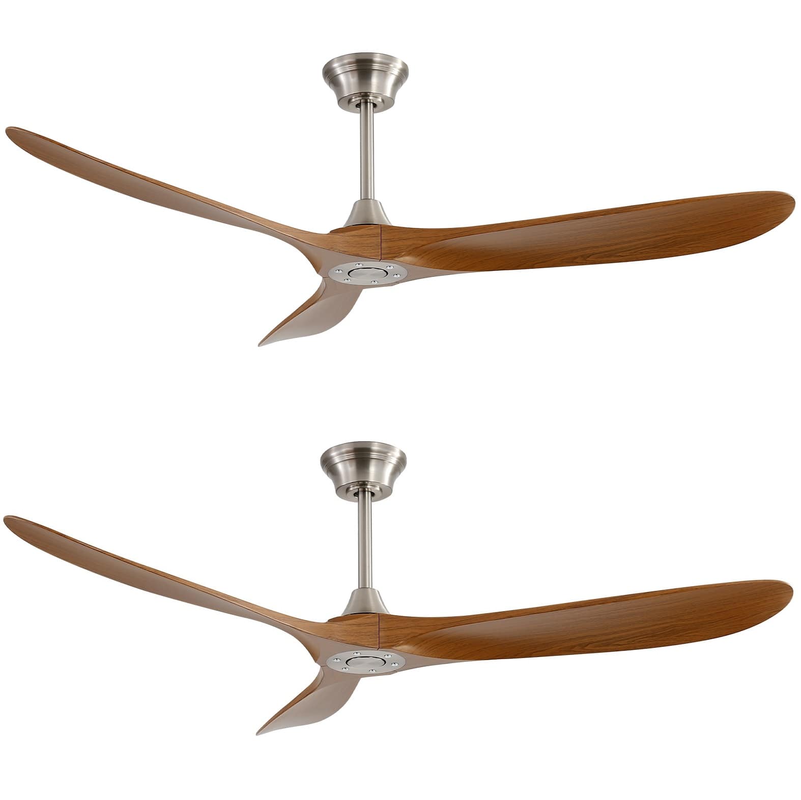 Sofucor - 60 Inch Smart Ceiling Fan No Light With Remote Control APP Adjustable 6 Speeds Fan 3 ABS Blades - Silver - 2 Pack