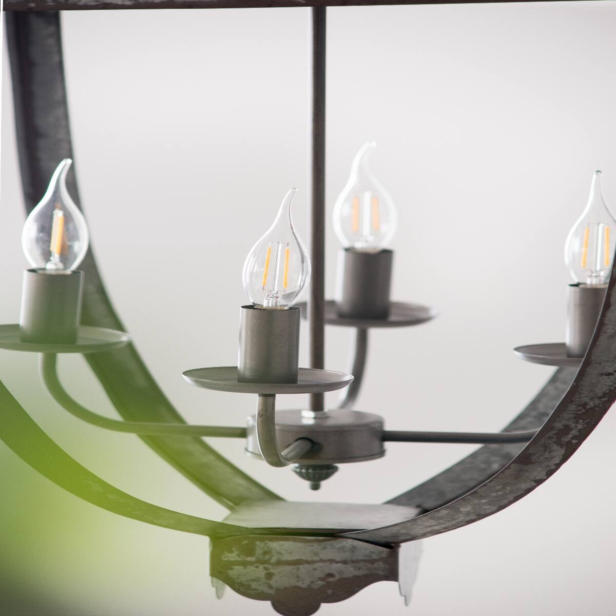 Alt View 9. Loheer - Loheer 4-Light Metal Chandelier, Rustic Vintage Iron Fixture with Adjustable Chain.