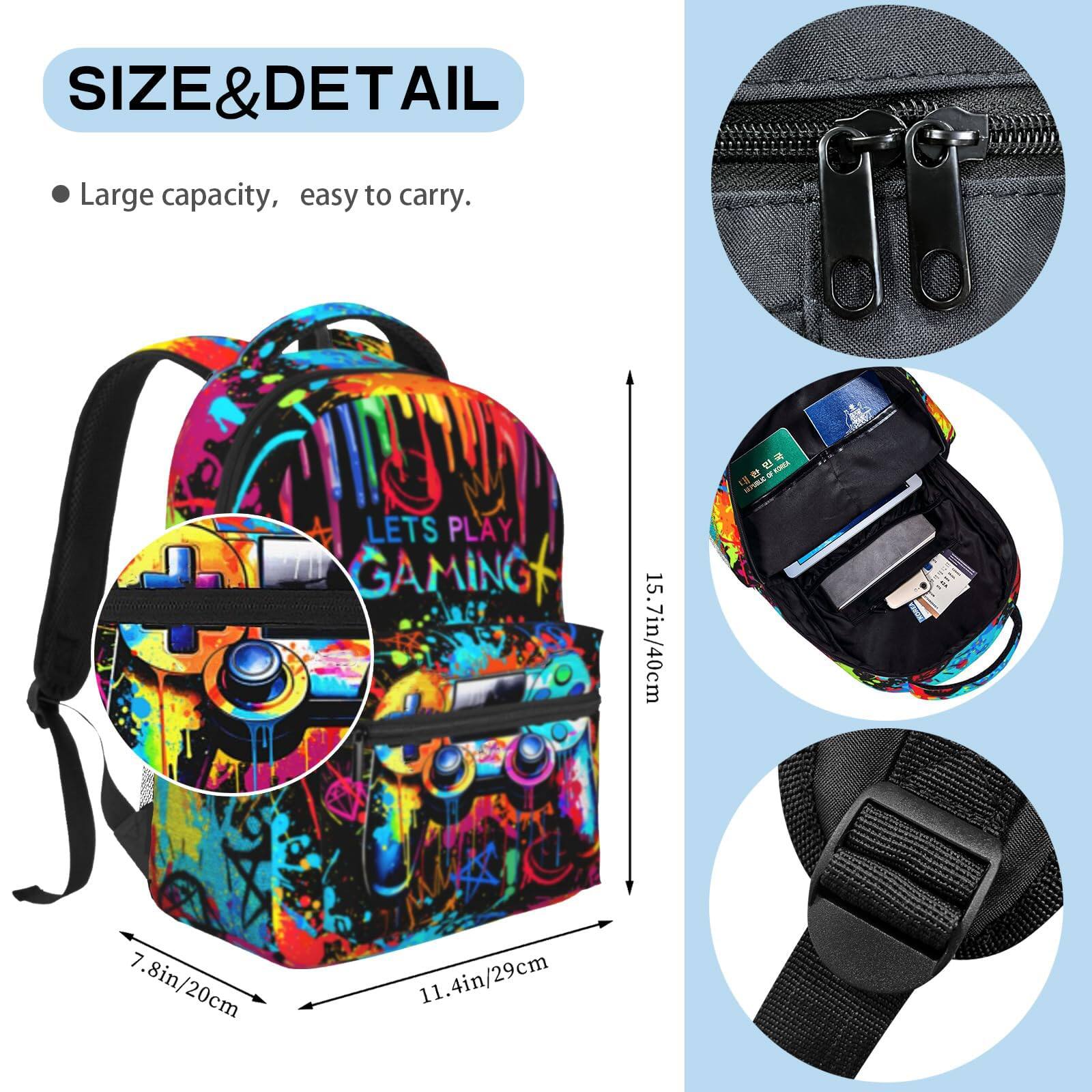 Cozy Serene Video Game Backpack For School Bookbag Teens Elementary ...