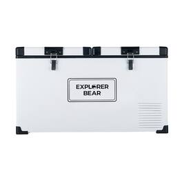 Explorer Bear - EX75DW 79.3QT/75L 12/24V Dual Zone Portable Electric Fridge Freezer - Polar White