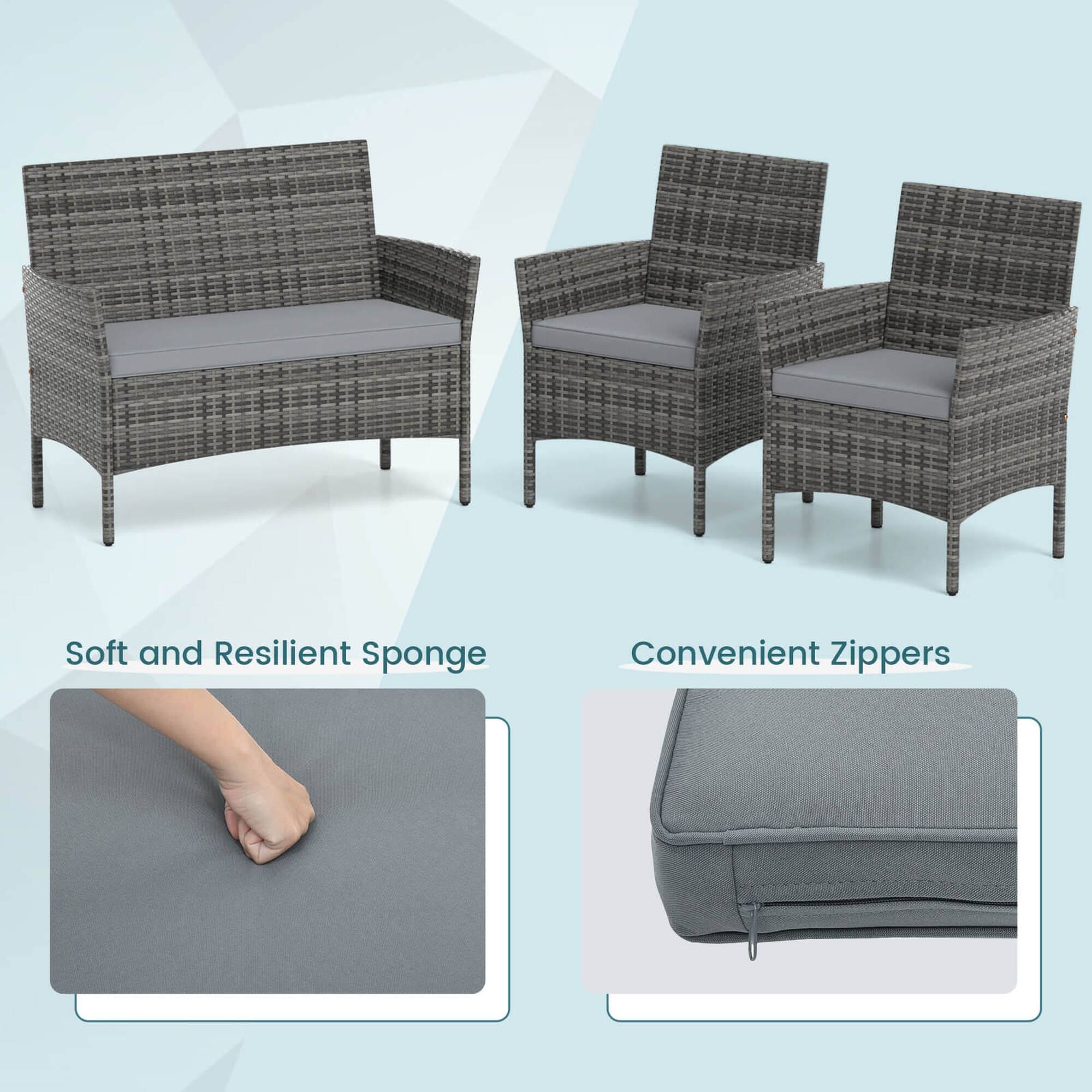 Soft and Resilient Sponge, Convenient Zippers