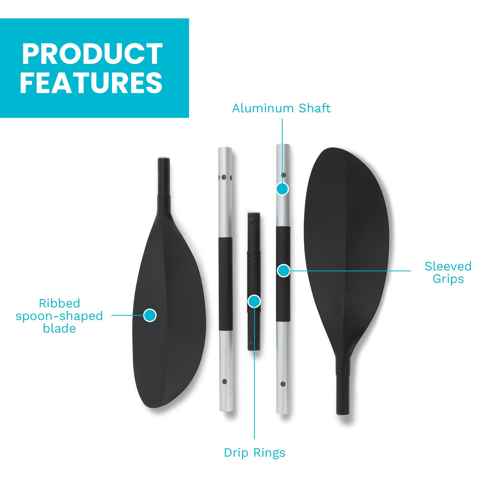 PRODUCT FEATURES

- Aluminum Shaft
- Sleeved Grips
- Ribbed spoon-shaped blade
- Drip Rings