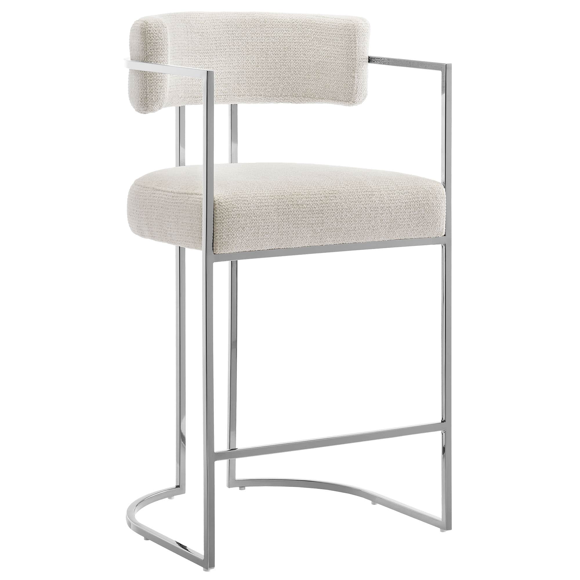 Huron Curved Back Fabric and Metal Counter Stool by Modway - 0