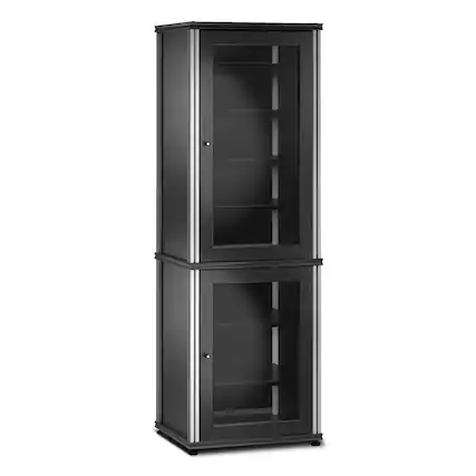 Front. Salamander Designs - Salamander Designs Synergy 703 AV Cabinet (Black Oak with Aluminum Posts) - Black Oak/Aluminum.