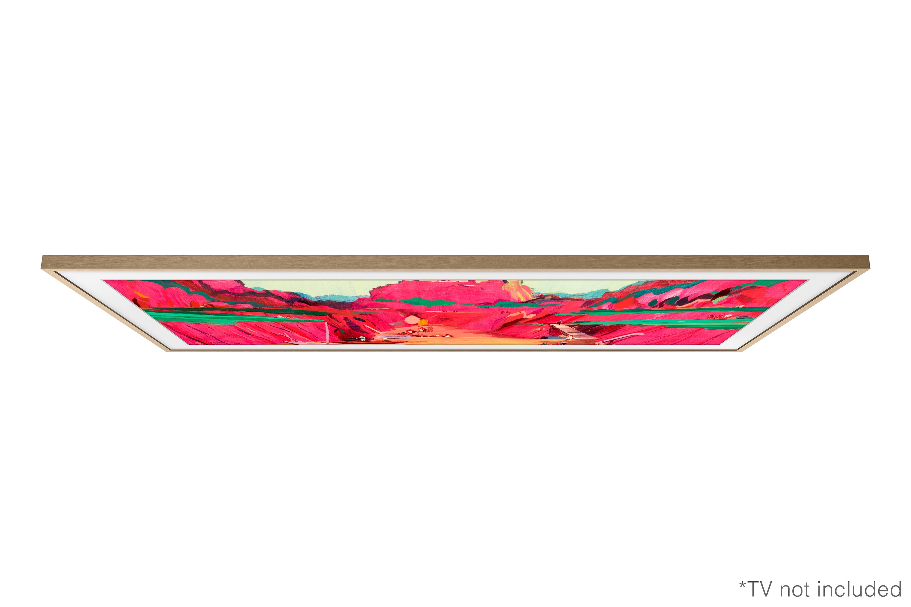 The text on the image reads "TV not included."