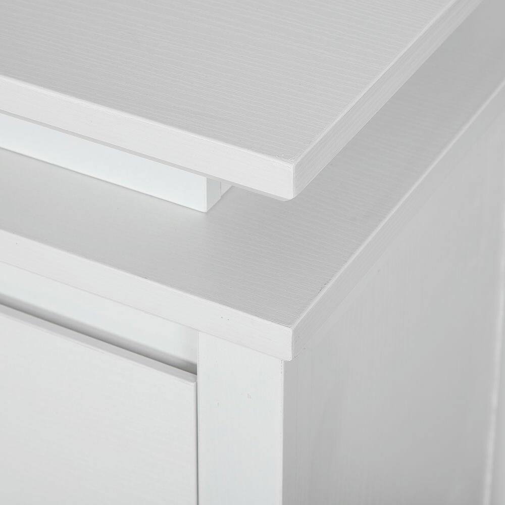 Alt View 5. Kadyn - Kadyn Console Table with LED Light, Wooden Storage Cabinet with Drawers and Doors for Entryway, White - White.