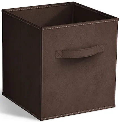 Front. Sorbus - Sorbus Fabric Storage Cube, 11-Inch Foldable Storage Bin with Handle for Closet, Pantry, Cubbies, Toys & Bath (1-Piece) - Chocolate.