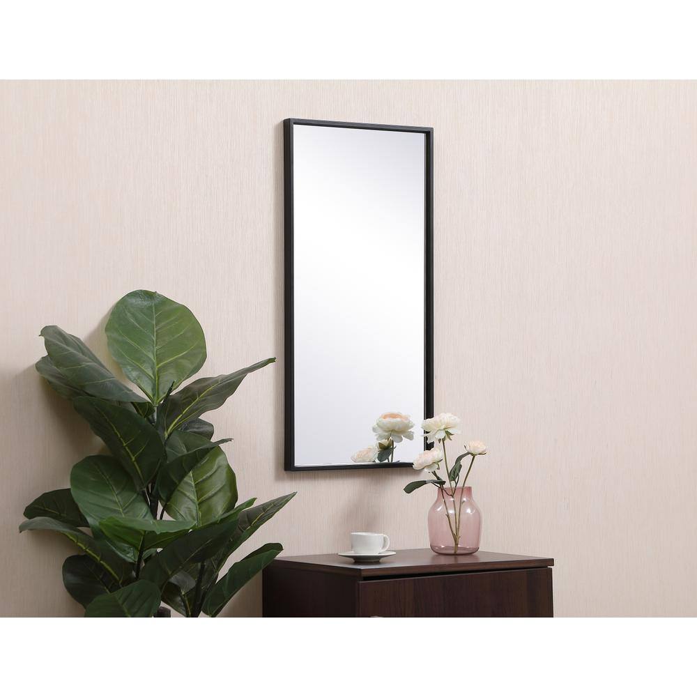 Alt View 4. Elegant Decor - Metal frame rectangle mirror 14x28 inch in black - Black.