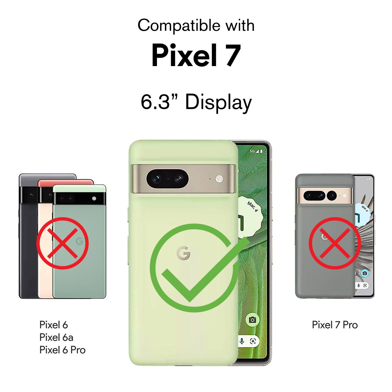 Compatible with Pixel 7, 6.3" Display, Pixel 6, Pixel 6a, Pixel 6 Pro, Pixel 7 Pro