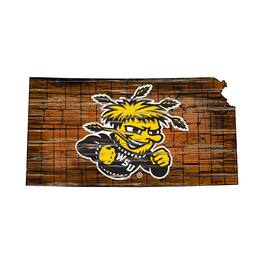 Fan Creations - Wichita State Shockers 23.5" x 23.5" Distressed State with Logo Sign - Multicolor