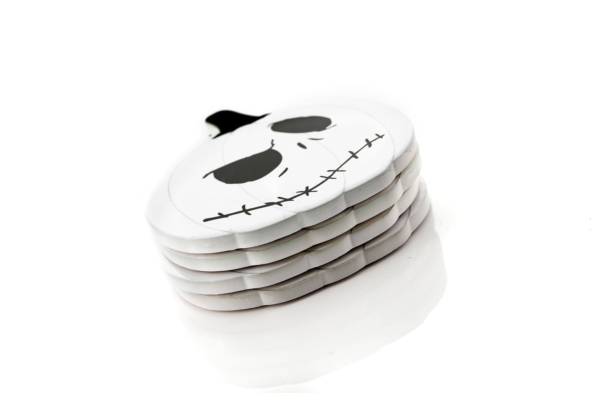 Alt View 10. Disney - Nightmare Before Christmas Jack Skellington Pumpkin King Drink Coasters | 4 Pack - White.