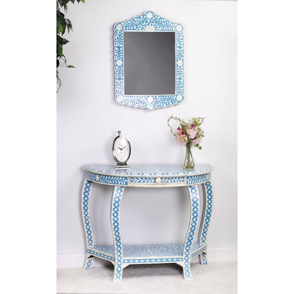 Alt View 5. Butler Specialty - Vivienne Bone Inlay Wall Mirrored - Sky Blue.